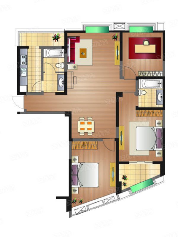 147平米三居室装修案例，装修价格只花6万元！-中威国际公寓装修