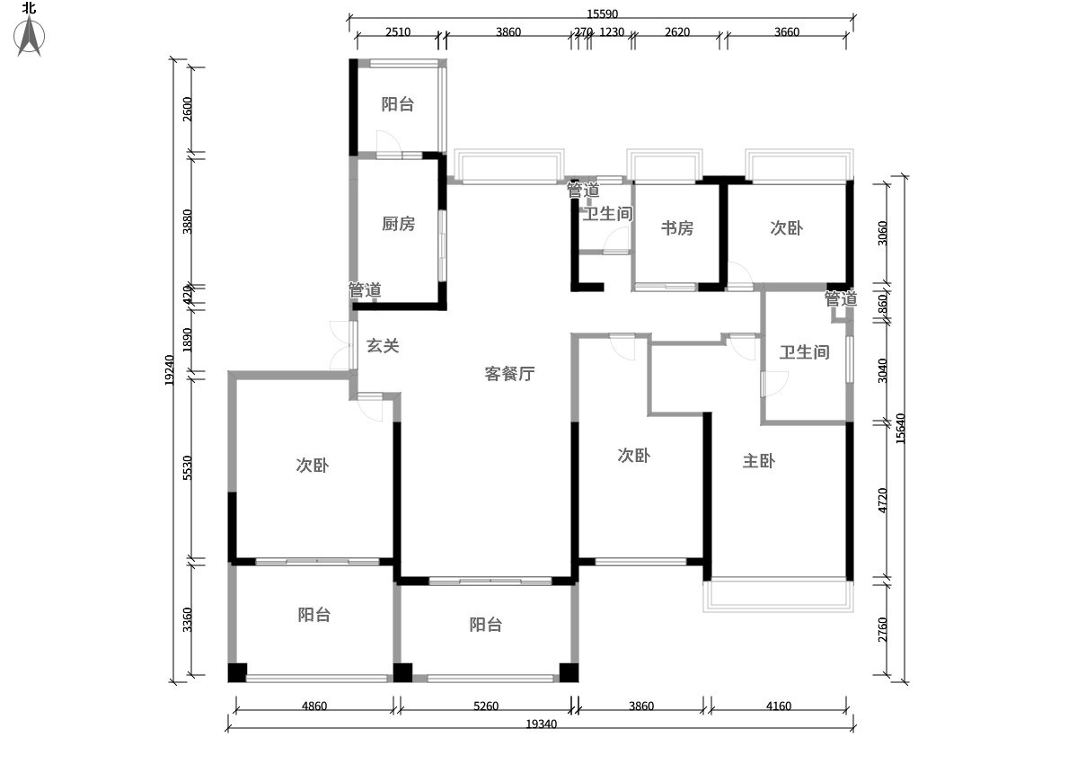 碧桂园龙城274平米平层现代美式装修设计效果图