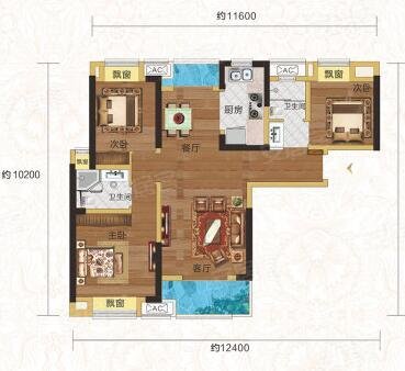 现代三居室——温暖的三口之家