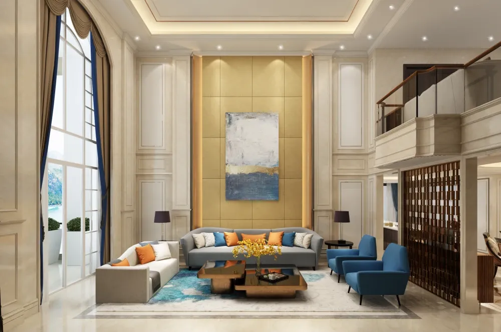 东易日盛装饰设计,佛山513复式楼轻奢风案例