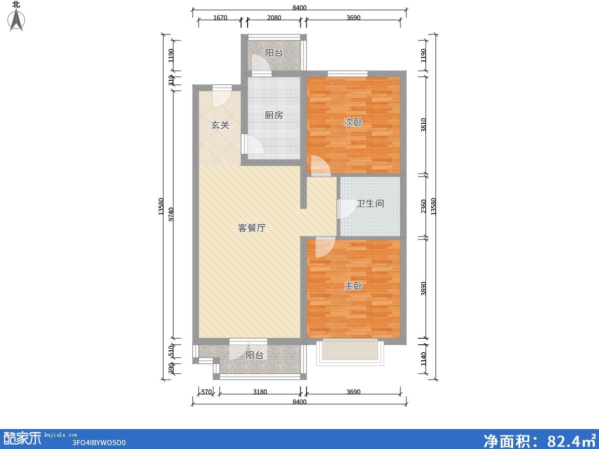 二居室的房子，足足103.04平米，如果用全包方式9万元是不是很划算？-半山中庭装修