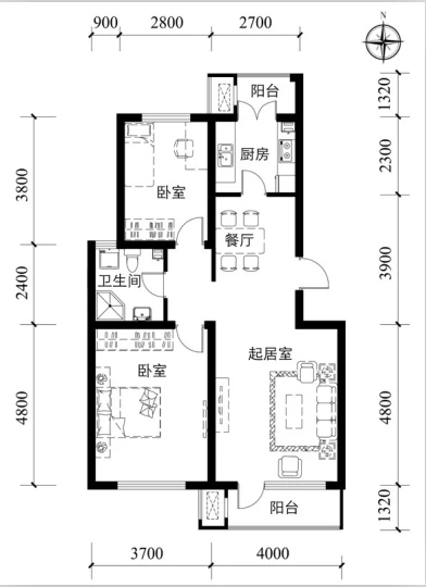 惊艳现代风，宅家也自在，90平米的二居室让人每天都元气满满。-盛世睿园装修