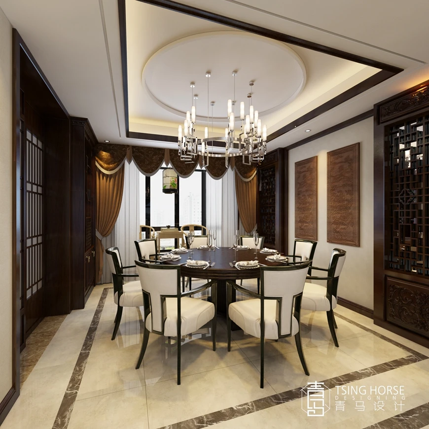 青马别墅设计紫薇意境220平米新中式风格