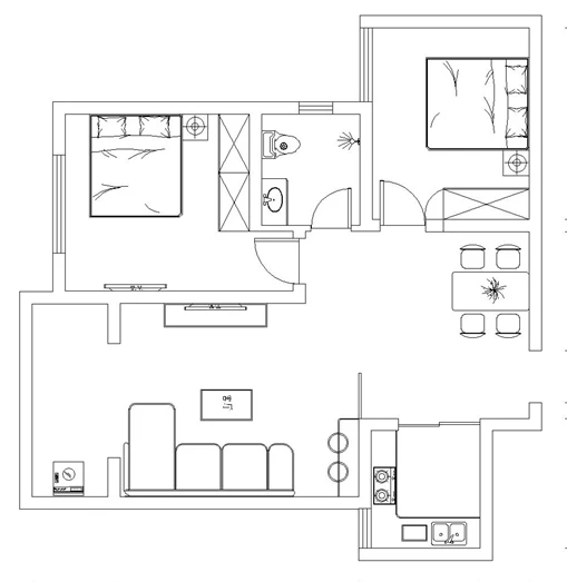 选用全包的方式，将二居室房屋交给装修公司，只花了9万元！-南益名悦华庭装修