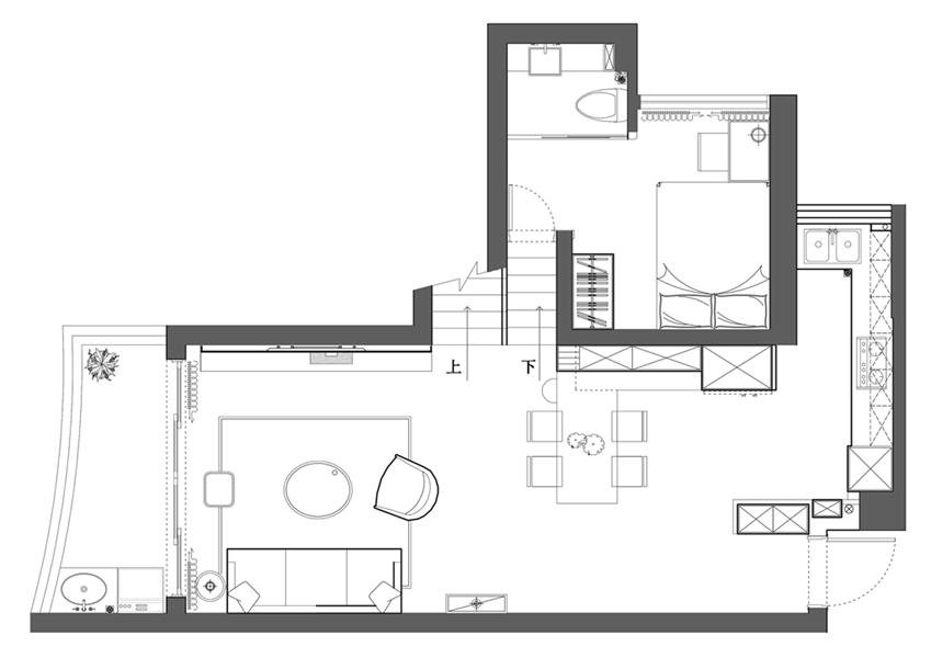 两人一狗，119㎡极致收纳工业风LOFT公寓