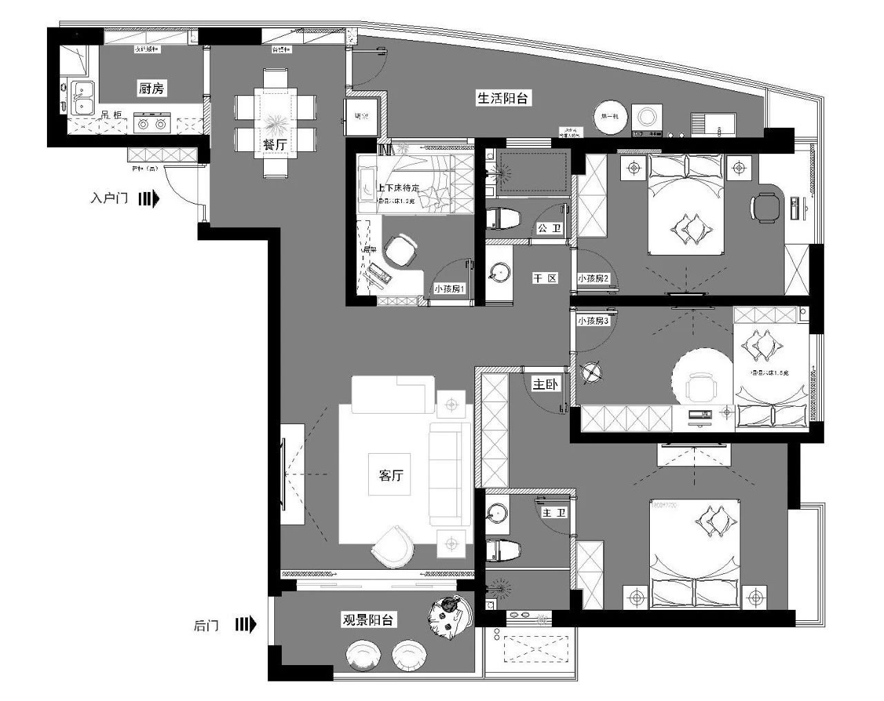 130㎡的四居室，五口之家储物空间MAX的完美提案