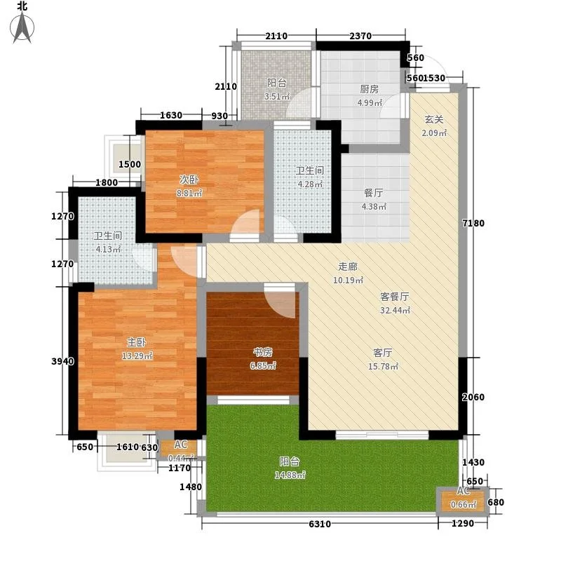 116平米美式风格三居室，预算18万，点击看效果图！-楠香山装修