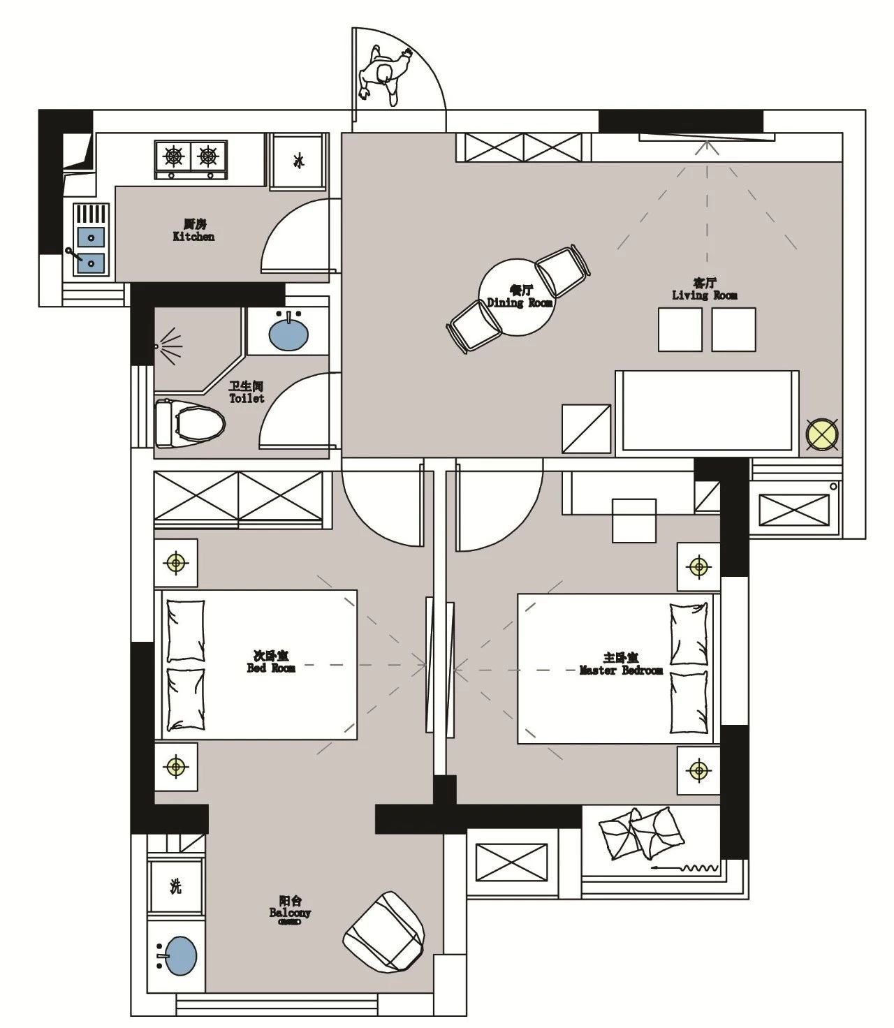 107平米的二居室，采用现代风格装修的效果如何呢？-巨峰家苑装修