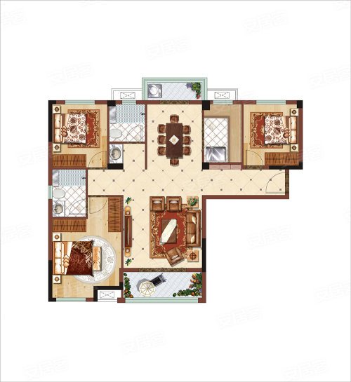 绿城桂语兰庭实例，113平米的三居室，质感与时尚并存的现代风装修。