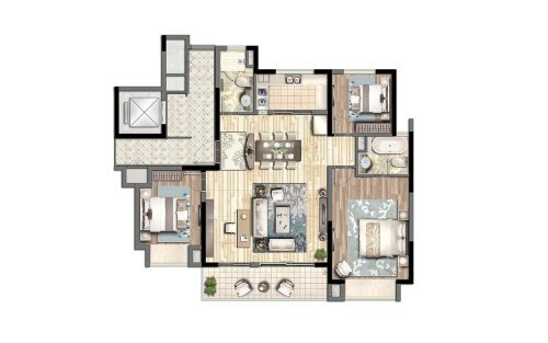现代风格三居室装修案例，139平米的房子这样装才阔气！-华峪东区装修