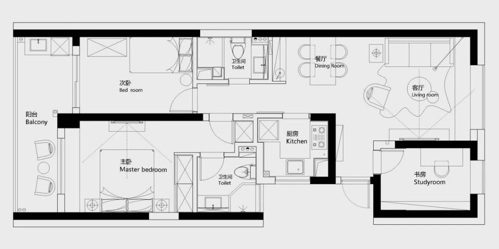 89平米二居室的现代风格案例，半包只花6万！-金鹤新城澜茵华庭装修