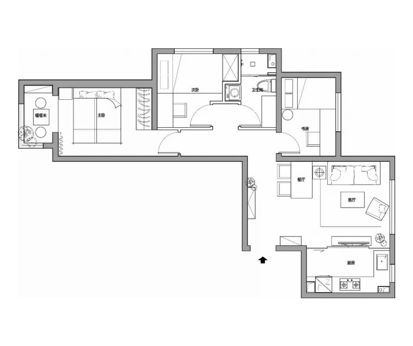 65㎡混搭新中式，看小居室的极致改造