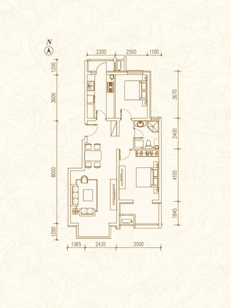 92平米的田园风格，原来二居室还可以这样装修！-国速世纪大厦装修