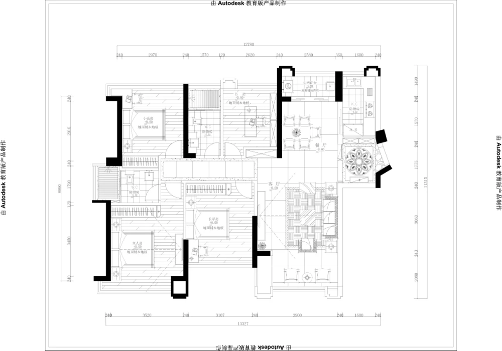 【东易日盛】126㎡新古典装修设计，华贵典雅