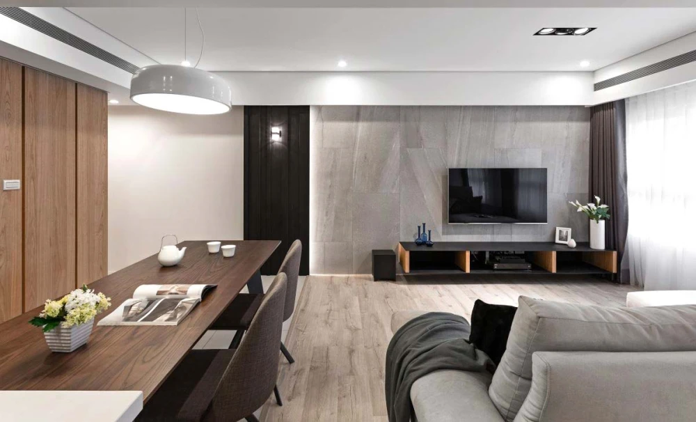 极简三居，黑白灰调为基础的格调性艺术住宅空间