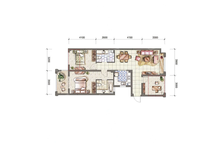 选用全包的方式，将三居室房屋交给装修公司，只花了26万元！-恒大名城博园装修