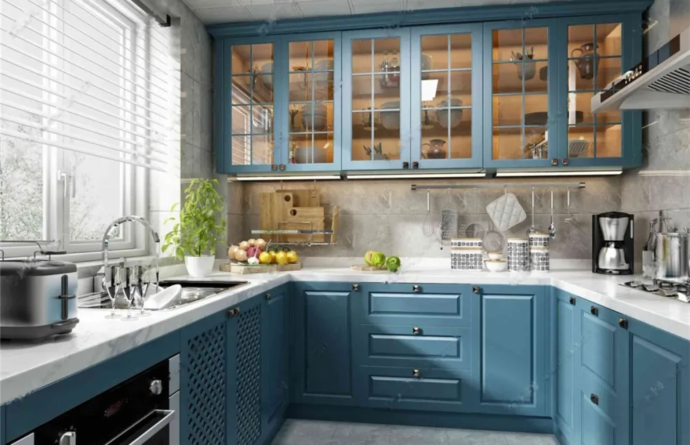 厨房运用护墙板巧妙地做了一个隐形门,平整不显突兀.