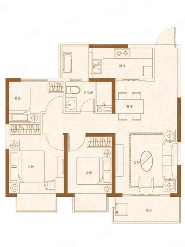 现代风格三居室热门案例，118平米的房子这样装才阔气！-恒大观澜府装修