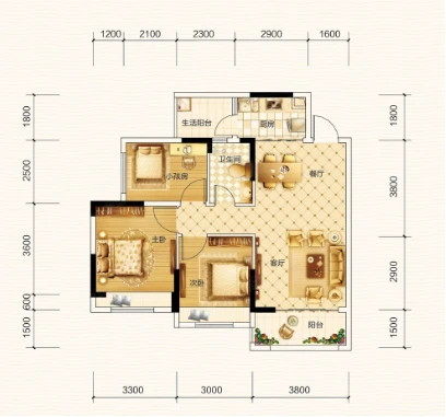 83平米的三居室装修案例欣赏，将北欧风融入到现代生活当中。-奥园越时代装修