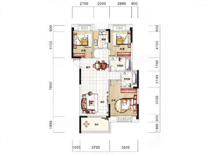105平米三居室的北欧风格案例，只花10万！-金拓银湖时代装修