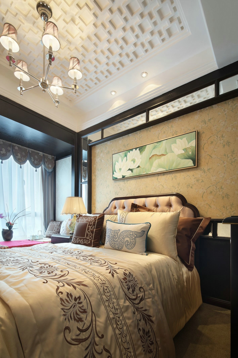 中建宜昌之星实例，165平米的四居室，质感与时尚并存的中式风装修。