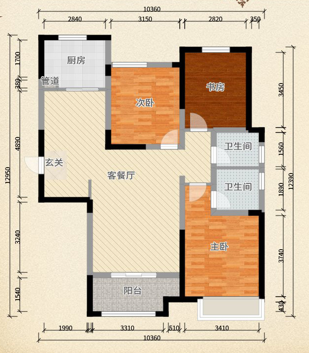 金辉C园130平（三居室）新中式风格