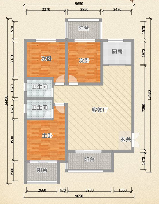 121平米三居室设计说明，8万元装修的现代风格有什么效果？-天浩上元郡装修