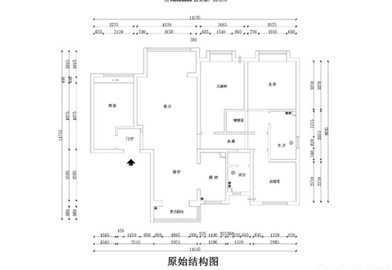 西安万达天樾四居室145平米全包硬装修15万