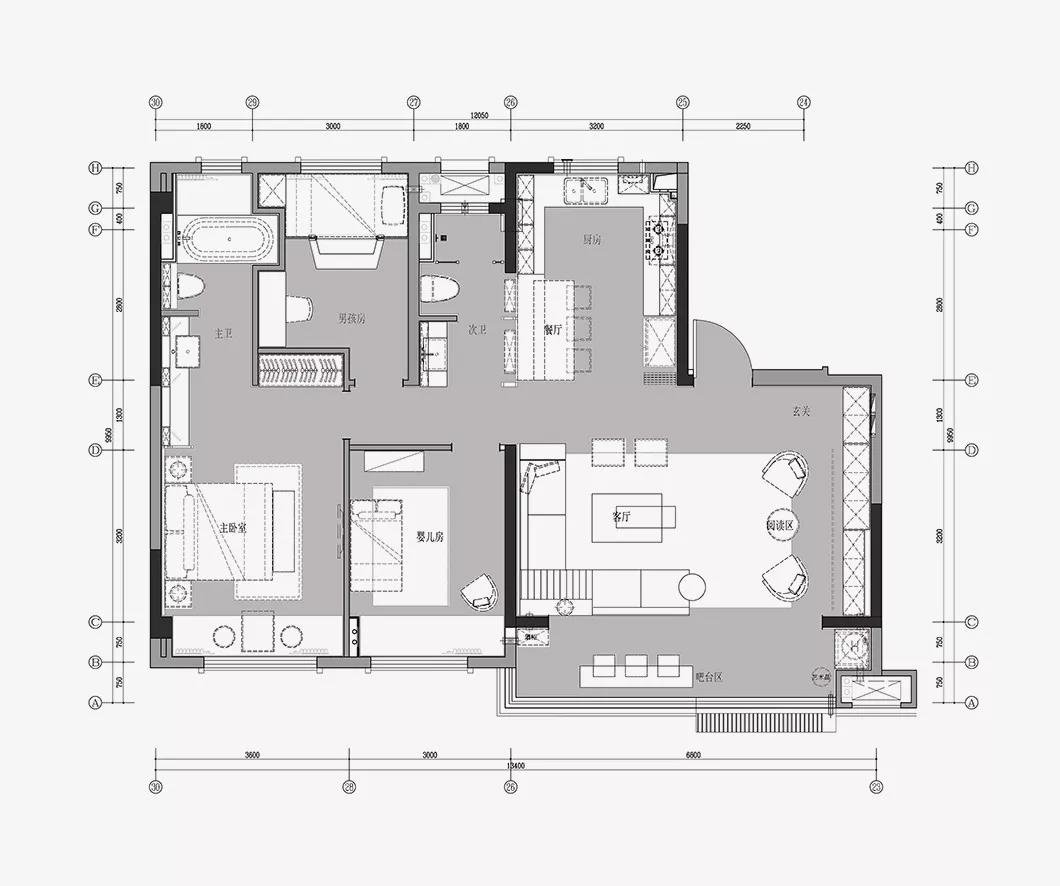 现代风格四居室装修案例，160平米的房子装修多少钱？-鸿景・中央府装修