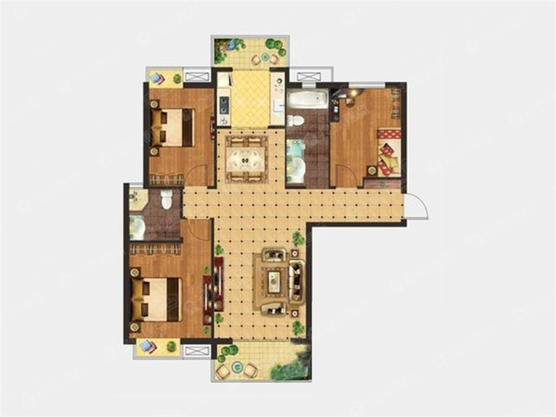 现代风格三居室装修案例，125平米的房子这样装才阔气！-龙庭华府装修