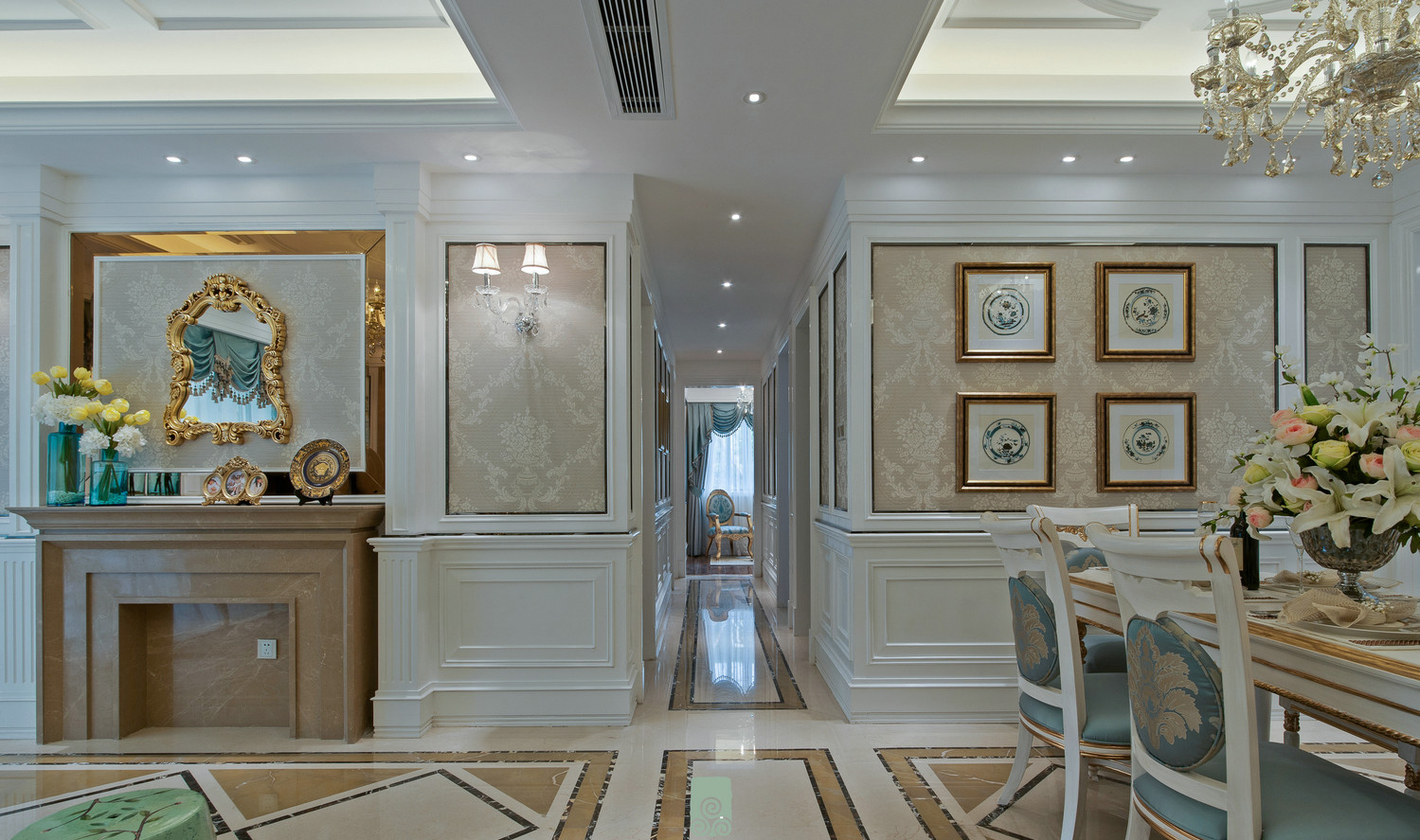 97平米三居室设计说明，9万元装修的欧式风格有什么效果？