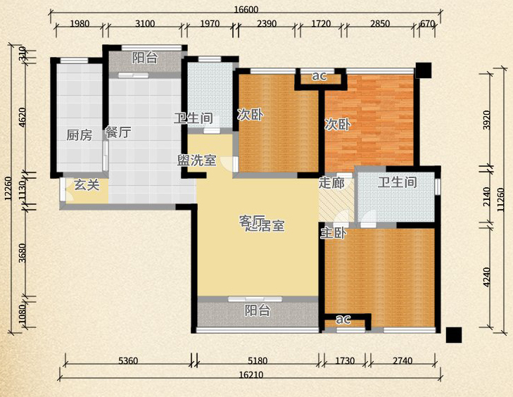 世融嘉轩小区190平（三居室）新中式风格