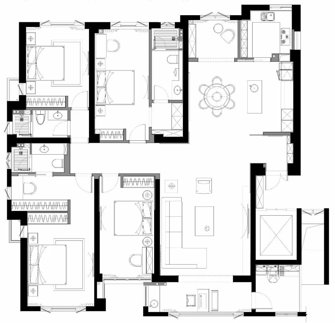 现代四居室200㎡秋丽家园