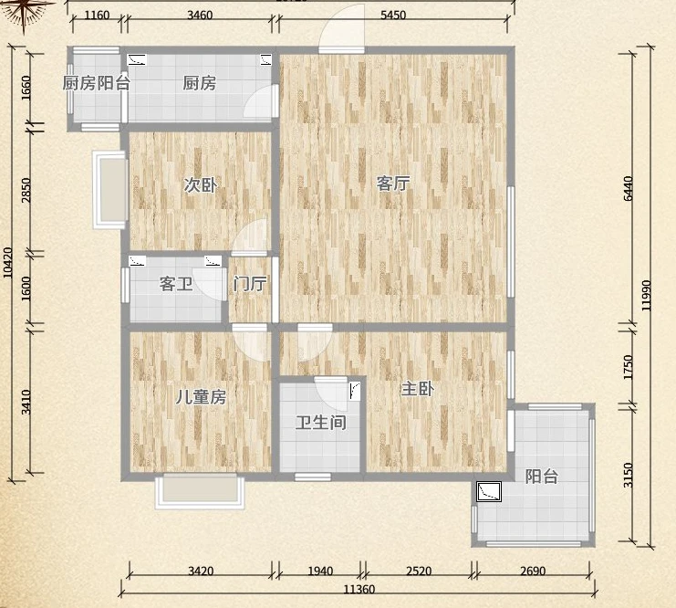 三居室的房子，足足119平米，如果用方式6万元是不是很划算？-华洲城熙悦都装修