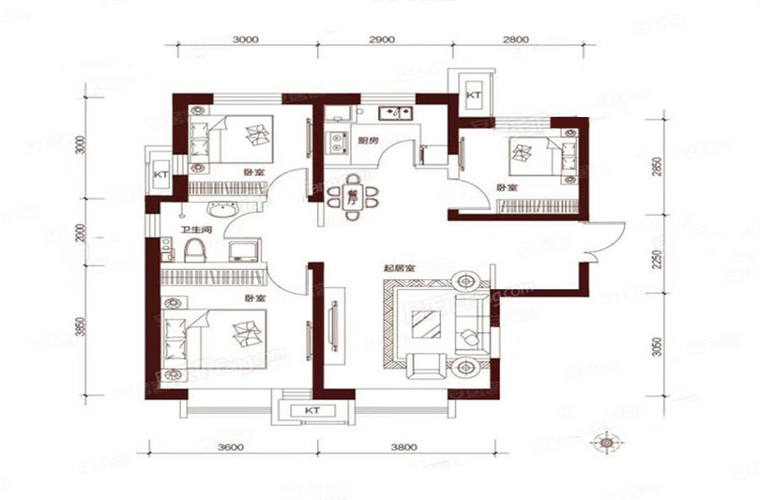 中式风格三居室装修案例，98平米的房子装修多少钱？-唐望府装修