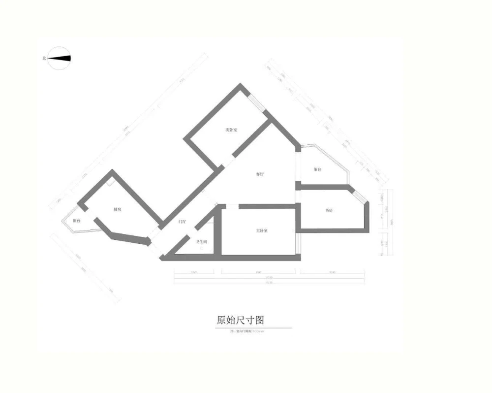 114平米三室两厅,斜线动线更显宽敞