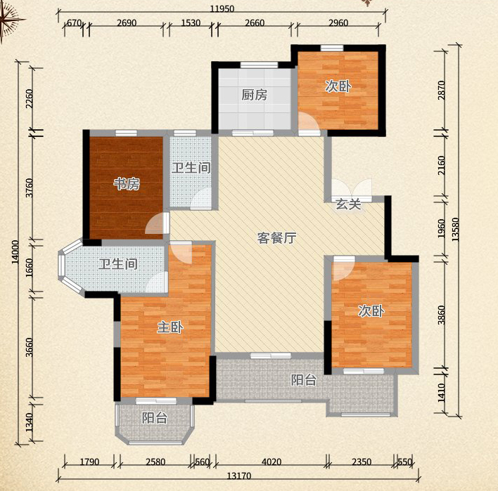138平米四居室设计说明，10万元装修的轻奢风格有什么效果？-金地南湖艺境装修