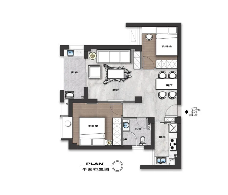 66平米混搭风格二居室，预算15万，点击看效果图！-相江公寓装修
