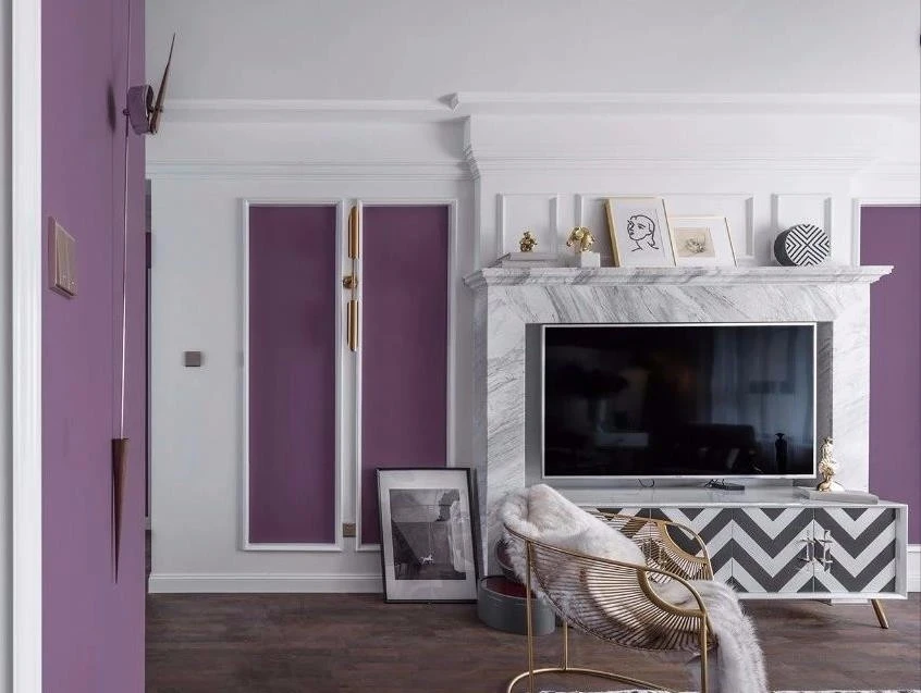 95平优雅紫色系轻奢简美两室