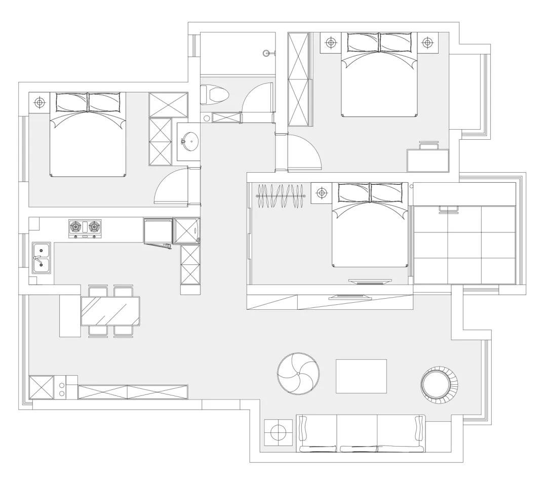 103平米的房子能装修成什么效果？现代风格三居室装修案例！
