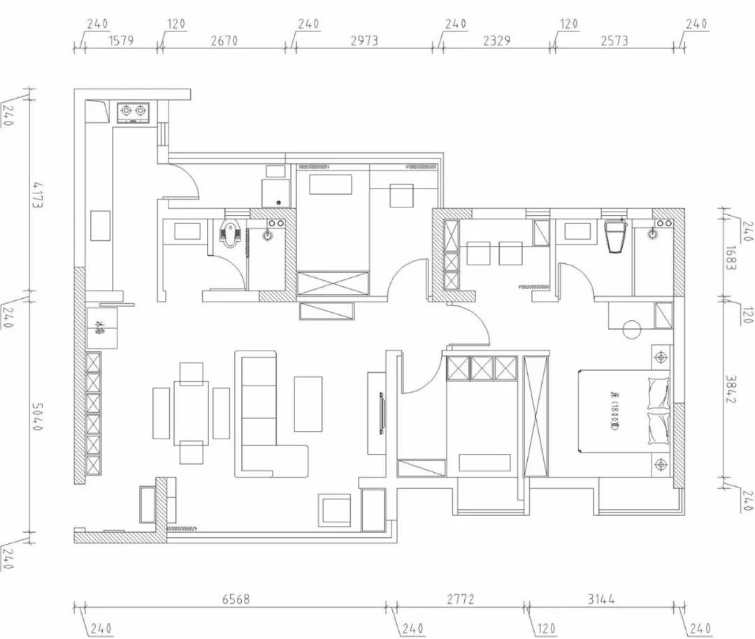 现代风格三居室装修案例，100平米的房子装修多少钱？