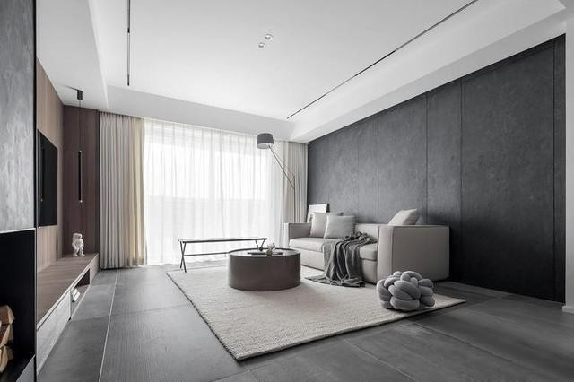 129m?现代三室，灰色+木色显得好舒适
