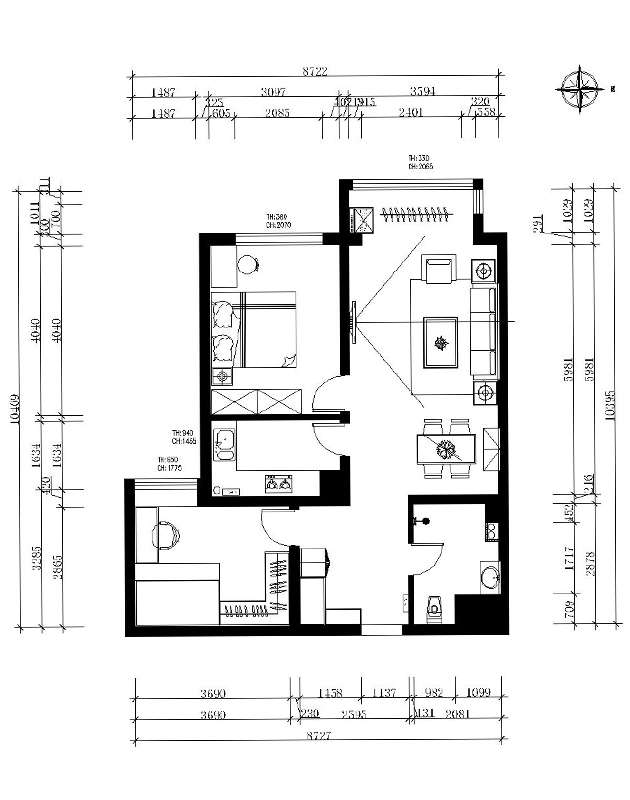 94平米的房子能装修成什么效果？美式风格二居室装修案例！-紫晶悦和中心装修