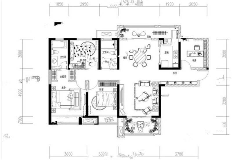 美式风格三居室装修案例，115平米的房子装修多少钱？-金地南湖艺境装修