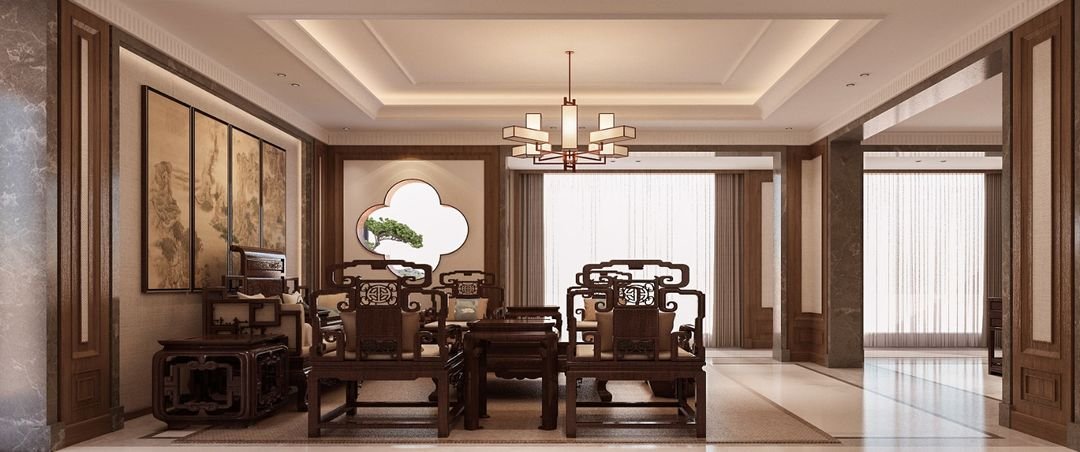 花30万元装修这套300平米的五居室，中式风格，给大家晒晒！-荣安山语湖苑装修