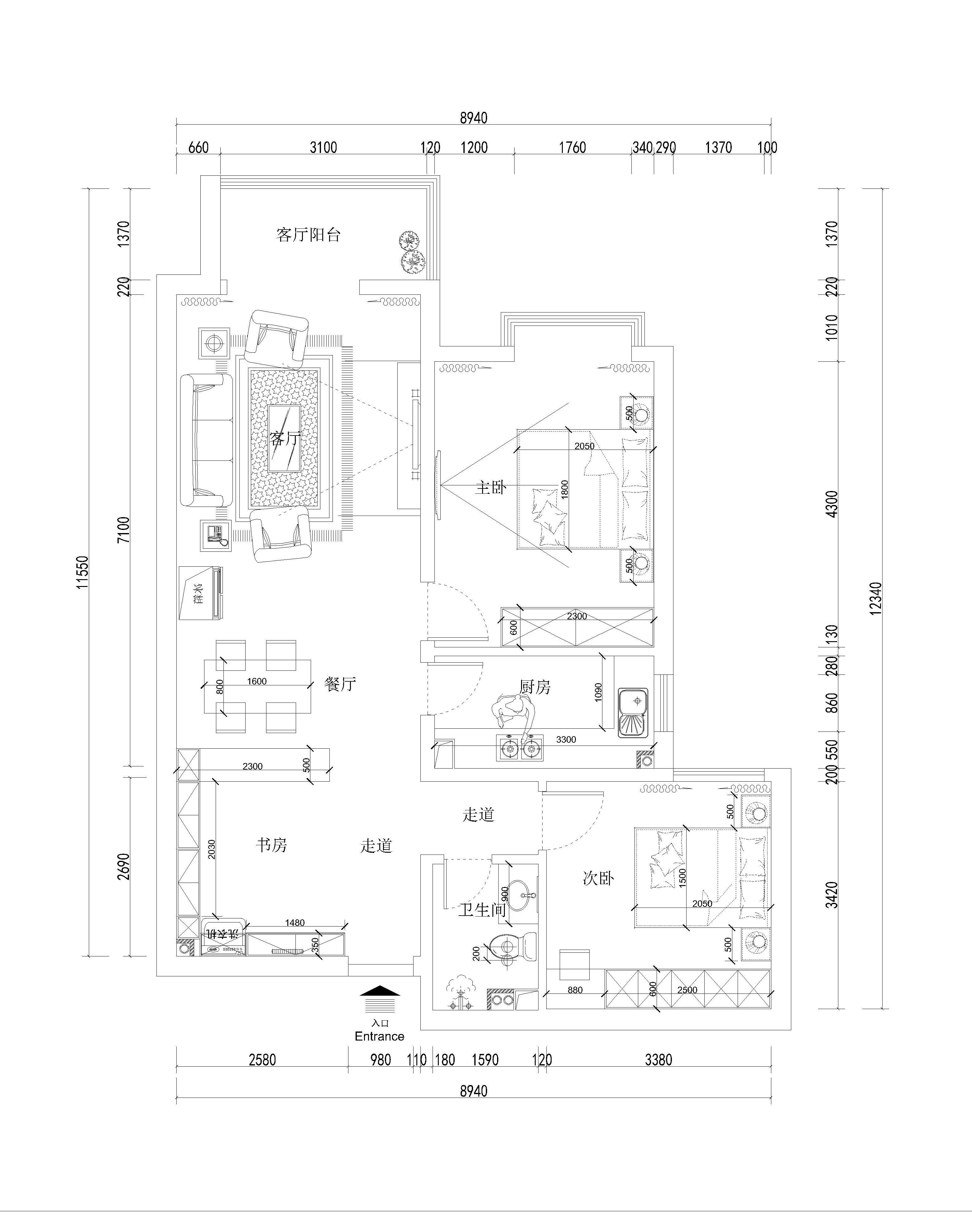 海棠家园101平米现代风格