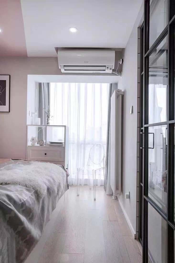 一套45㎡小户型狭长式单身公寓，粉色少女风！