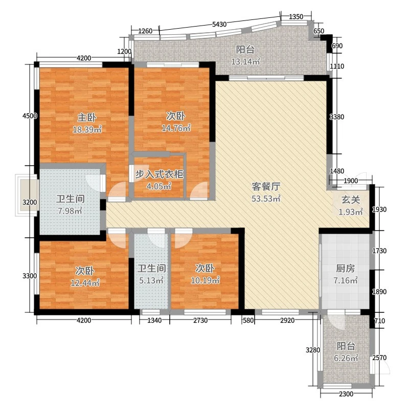 190㎡现代简约，收纳柜做成走廊墙面实用美观