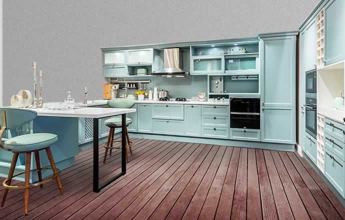 欧派厨房橱柜 组装 家用整体橱柜定制北欧厨房台面石英石预付金