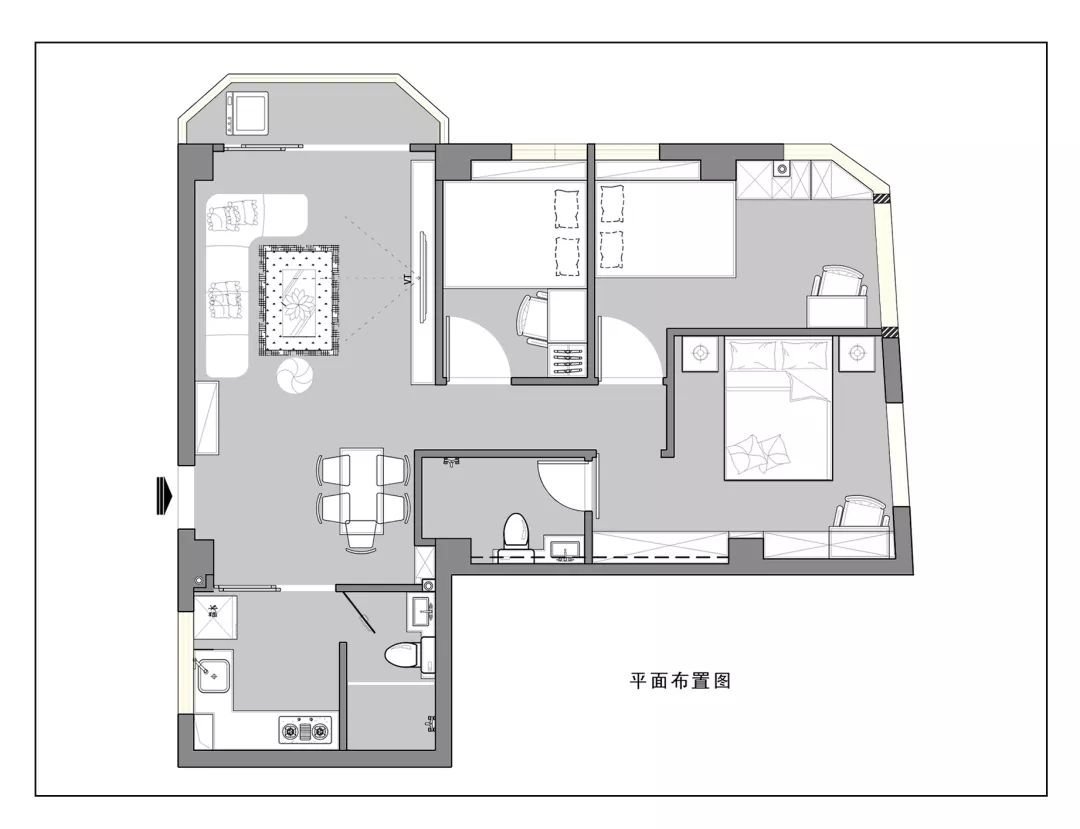 79平米现代风格二居室，预算10万，点击看效果图！-金地意境装修